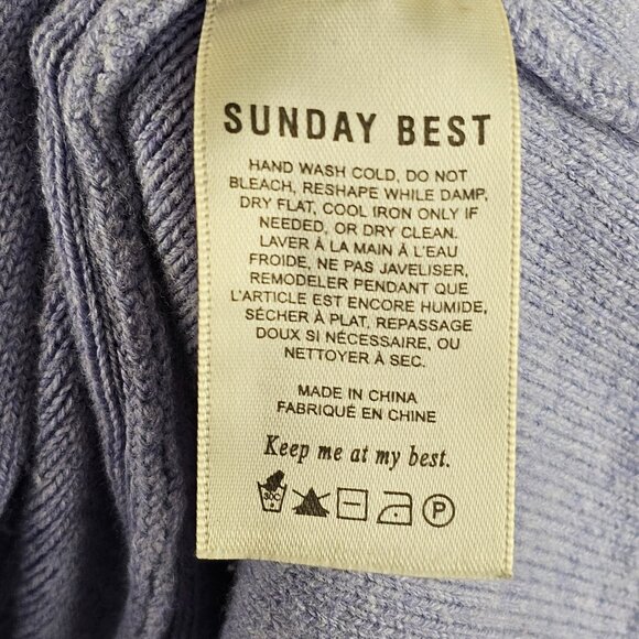 Sunday Best Aritzia Winston Light Purple Pastel Sweater Vest Cable Knit Sz M - Picture 7 of 9